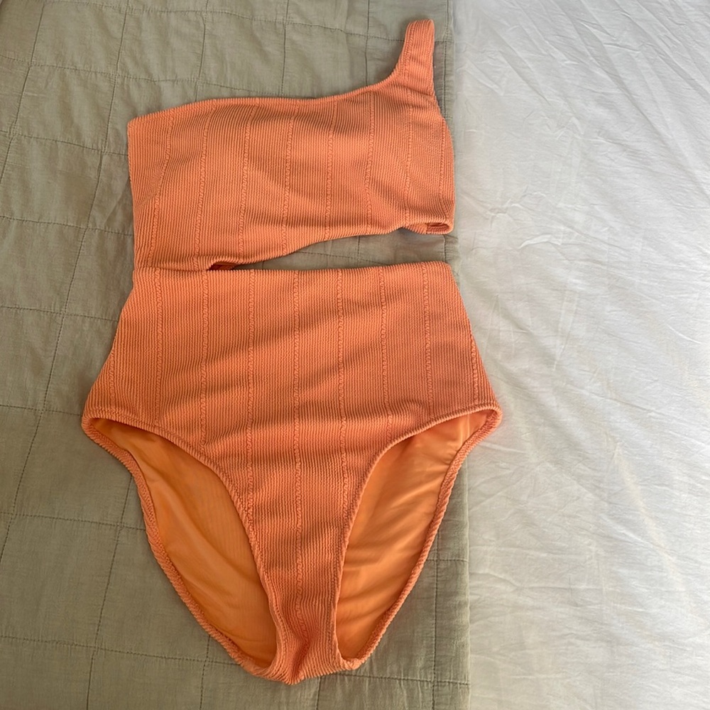 Aerie orange cutout one piece full coverage